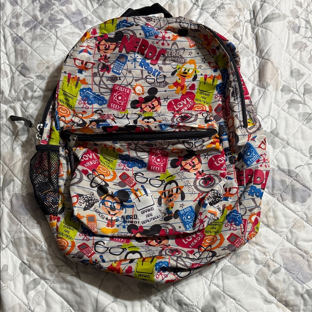 Colorful Disney Parks Nerds Print Backpack